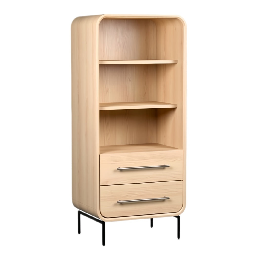 **Technische Titel in het Nederlands: Minimalistische houten boekenkast met lades**