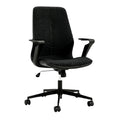 Titel in het Nederlands: **Ergonomische Zwart Kantoorzit met Verstelbare Hoogte en Wielen**